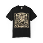 American Thunder Motorcycle T-Shirt — Born Loud, Built Free Vintage Biker Tee