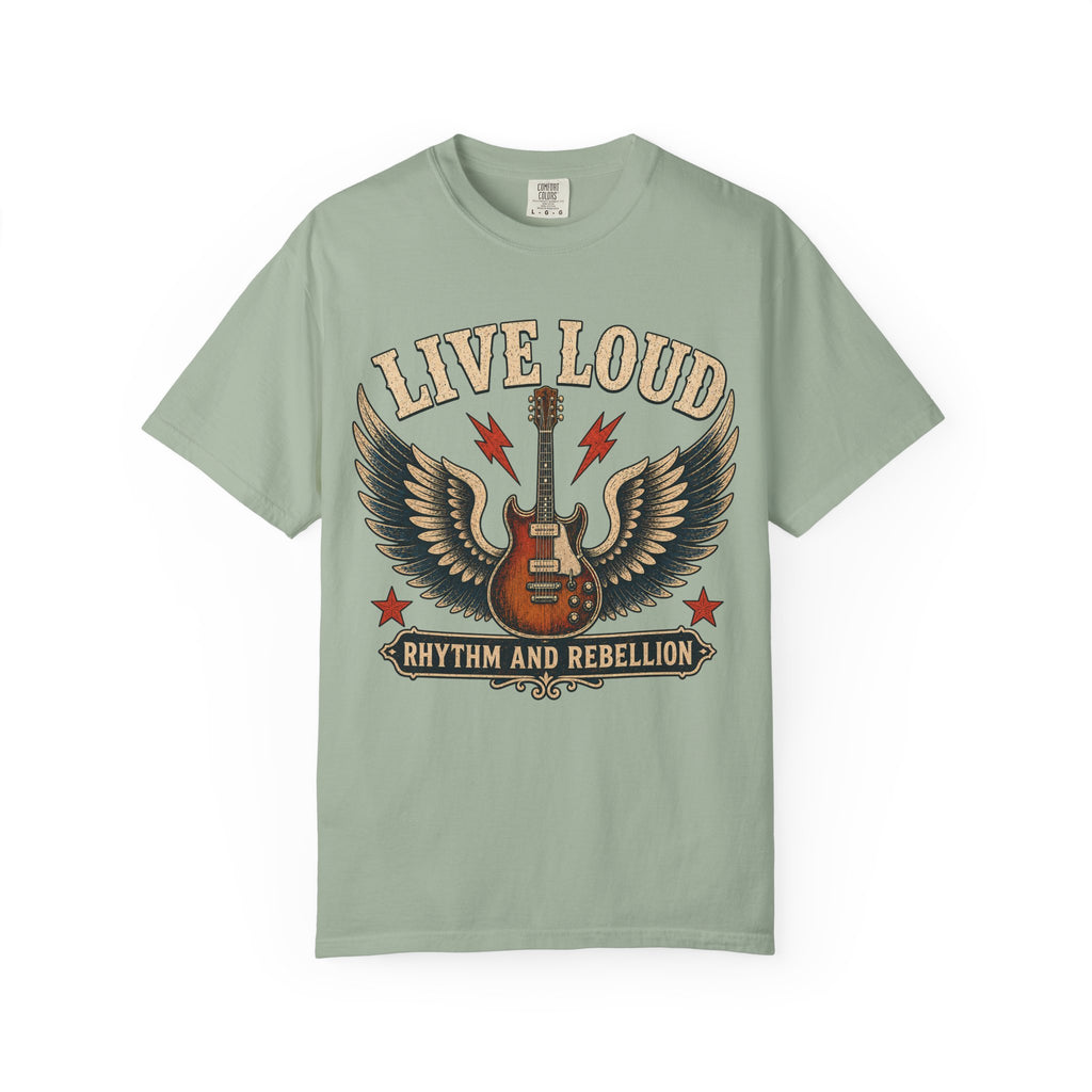 Live Loud Guitar T‑Shirt — "Live Loud: Rhythm and Rebellion" Rock Music Tee