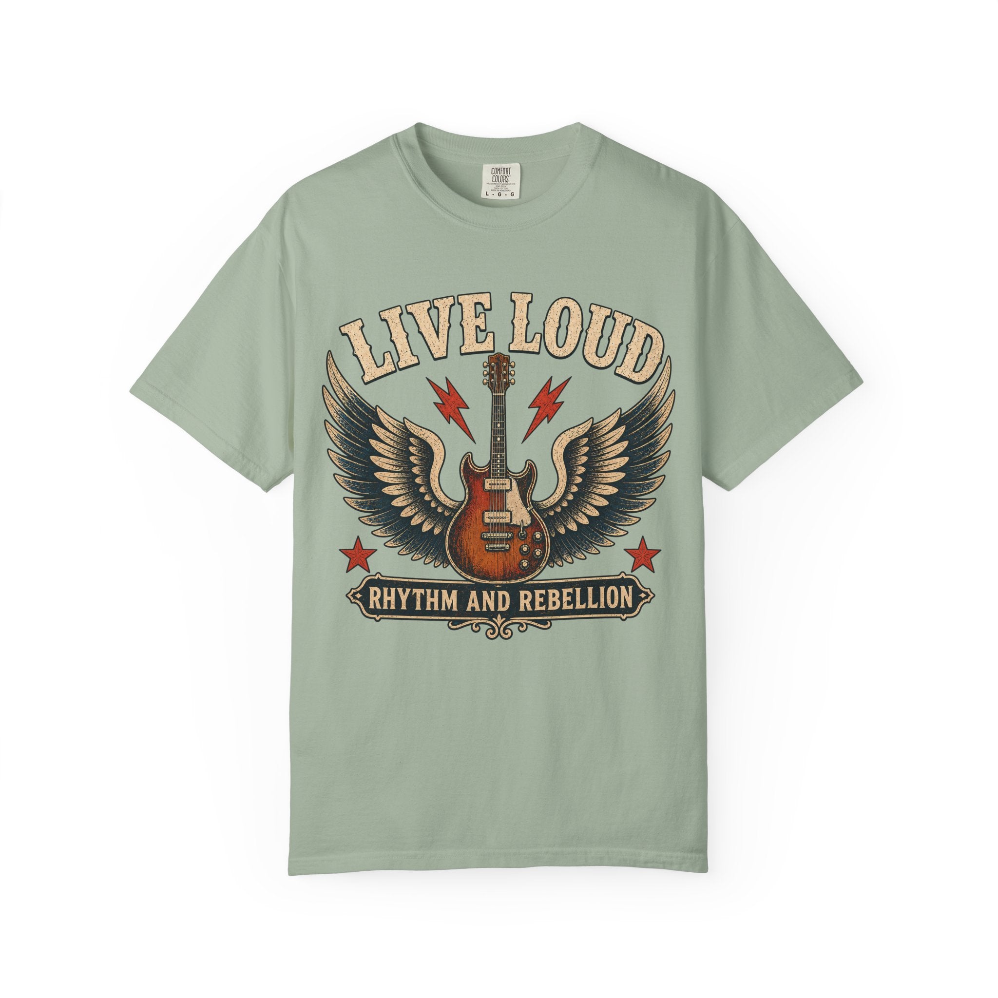 Live Loud Guitar T‑Shirt — "Live Loud: Rhythm and Rebellion" Rock Music Tee