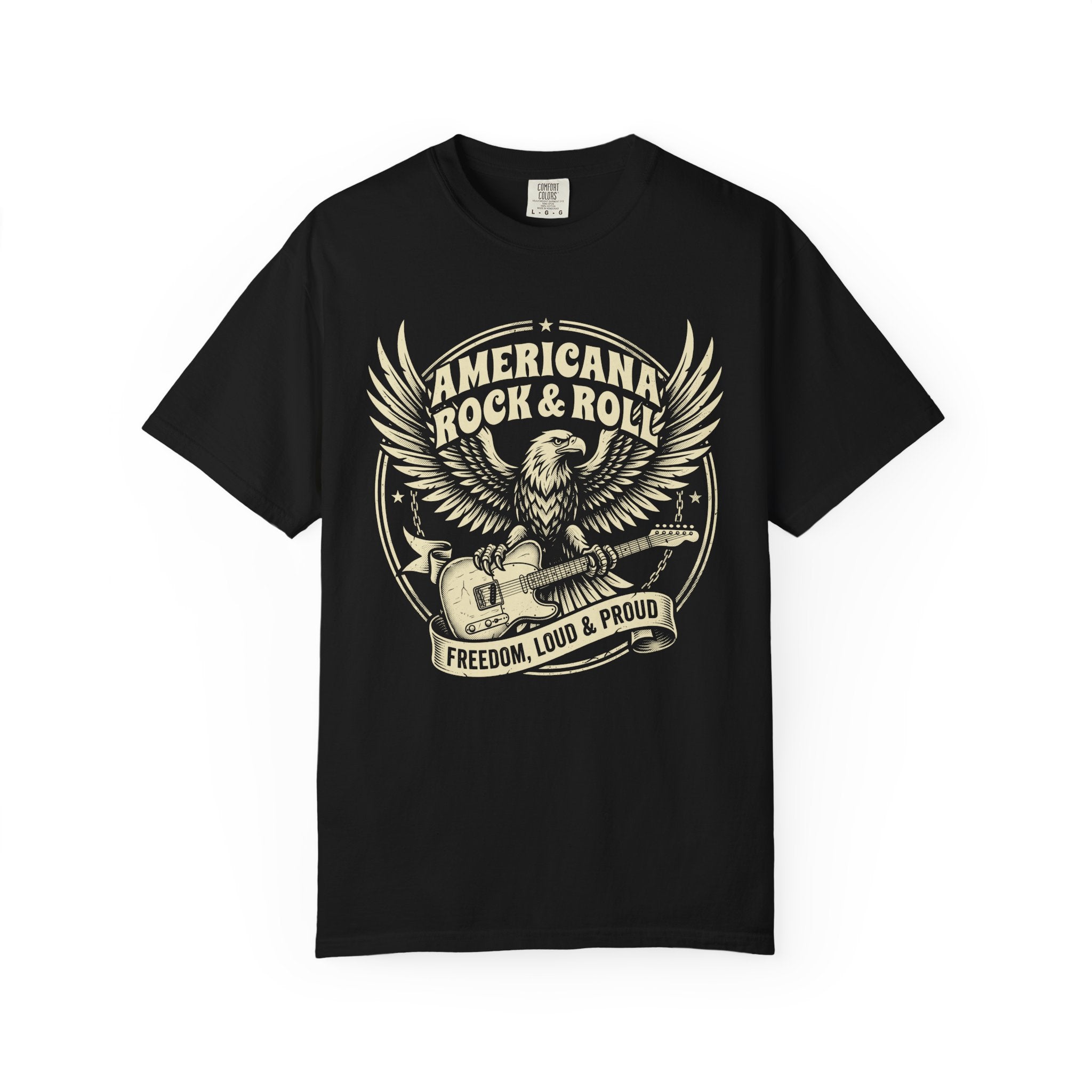Americana Rock & Roll Eagle T-Shirt — "Freedom, Loud & Proud"