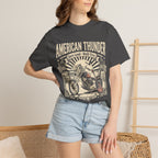 American Thunder Motorcycle T-Shirt — Born Loud, Built Free Vintage Bike Tee