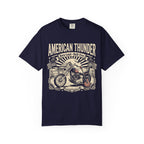 American Thunder Motorcycle T-Shirt — Born Loud, Built Free Vintage Bike Tee