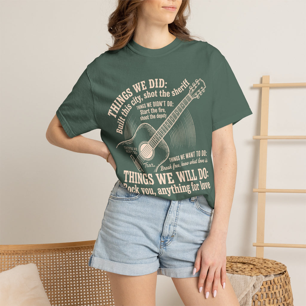 Acoustic Guitar Lyric T‑Shirt — "Things We Will Do" Vintage Music Tee