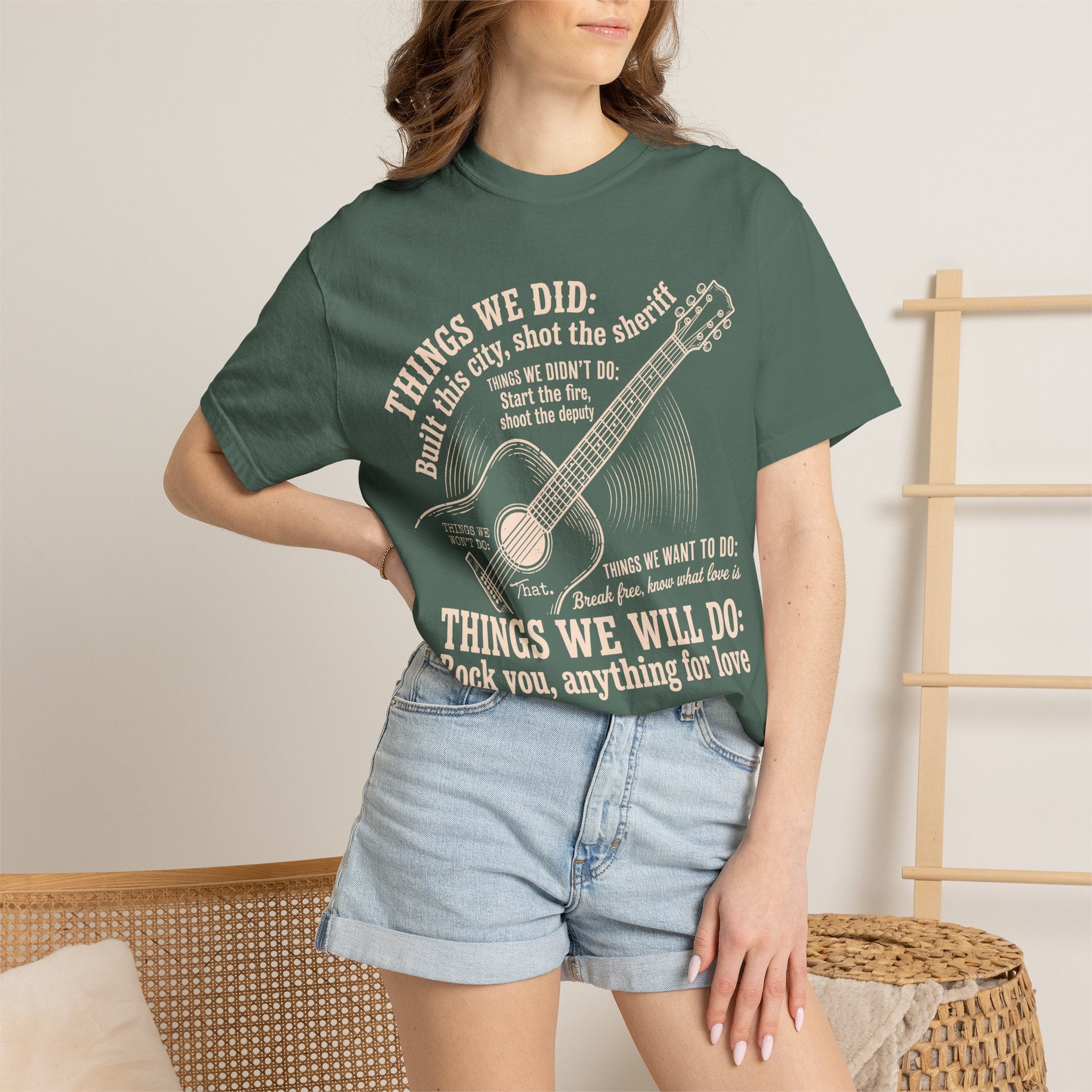 Acoustic Guitar Lyric T‑Shirt — "Things We Will Do" Vintage Music Tee