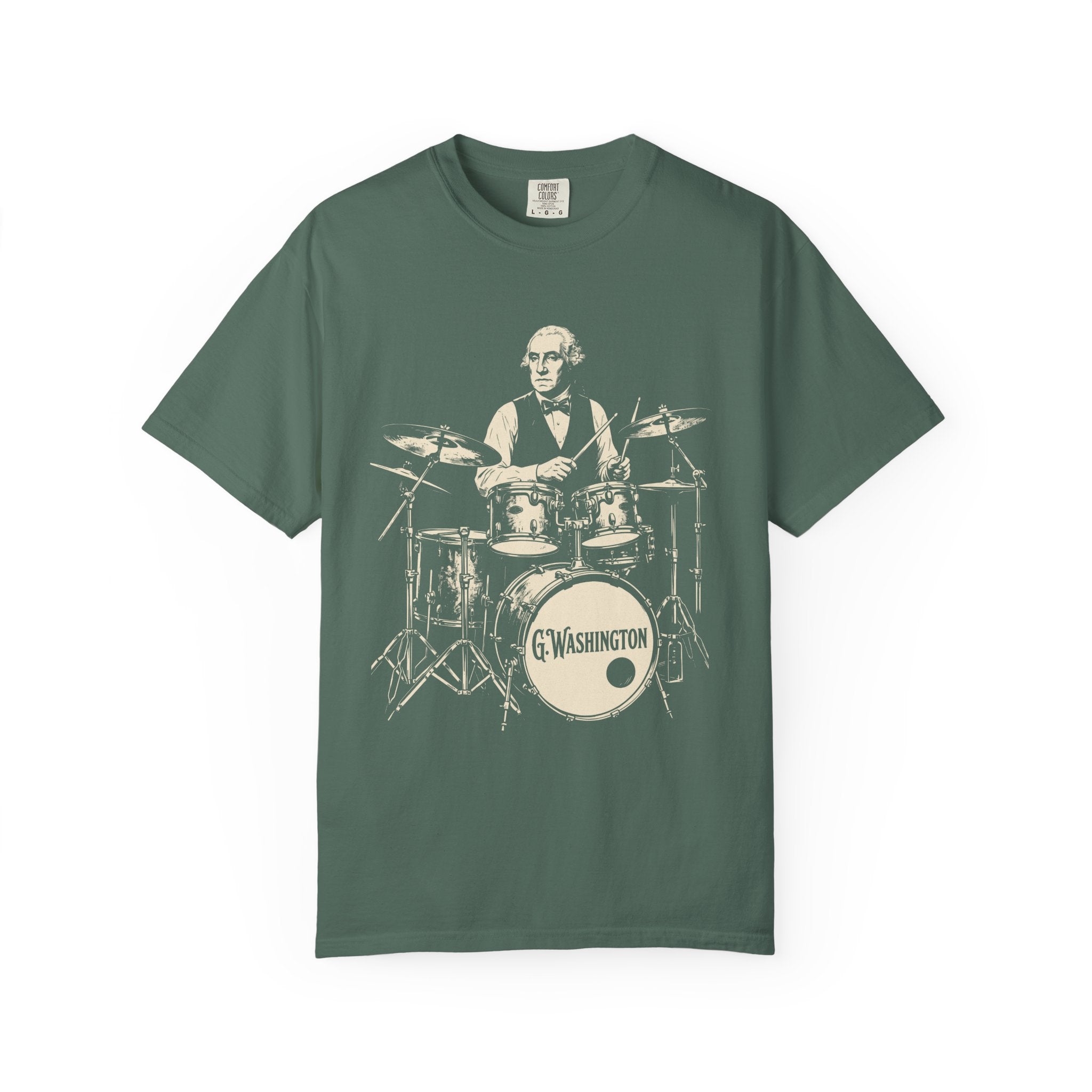 George Washington Drummer T-Shirt — Vintage Patriotic Band Tee