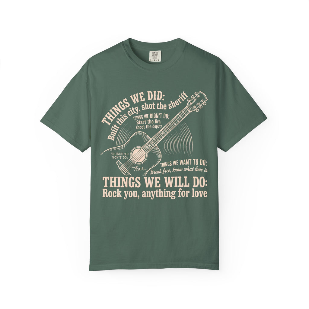 Acoustic Guitar Lyric T‑Shirt — "Things We Will Do" Vintage Music Tee