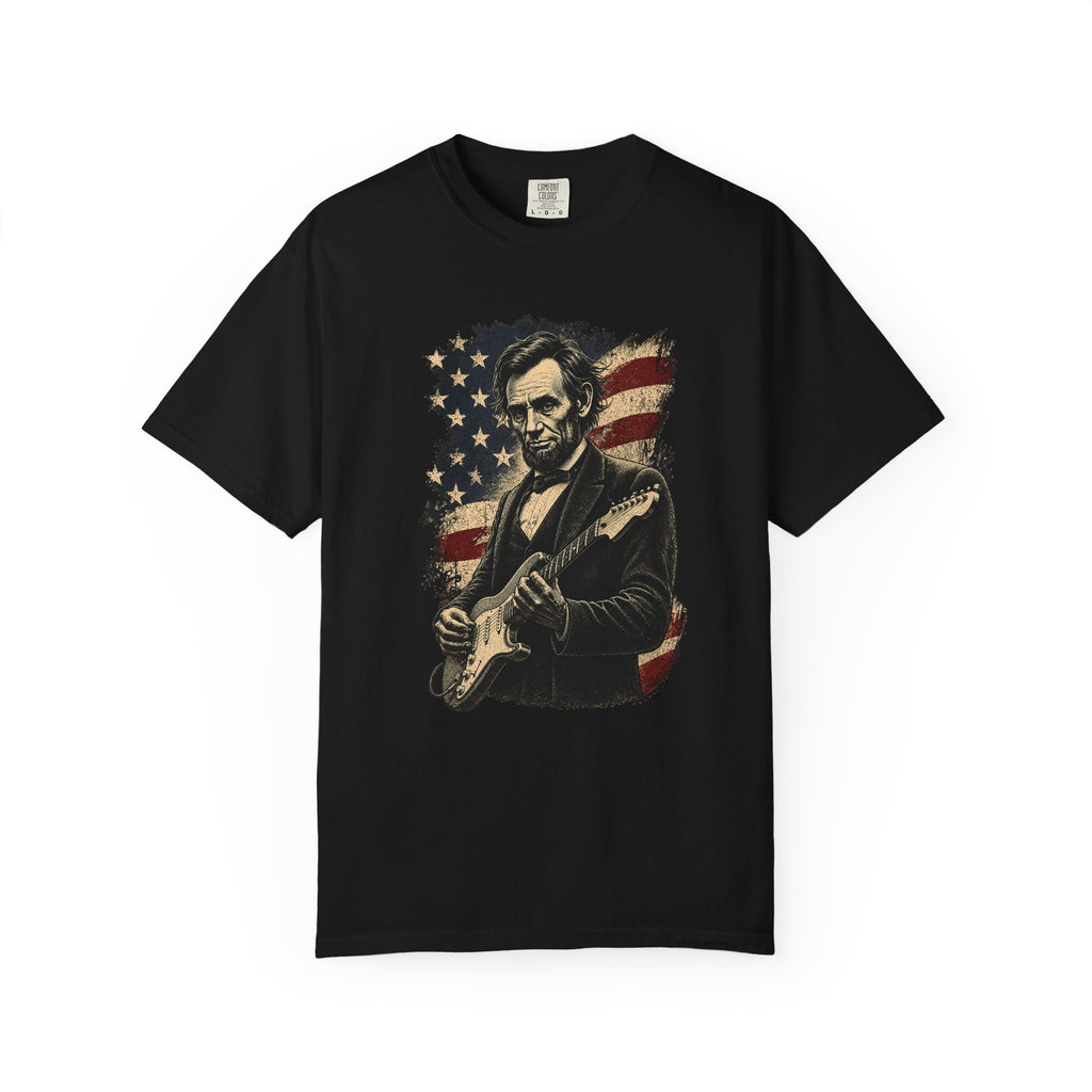 Vintage Abe Lincoln Guitar Tee — Patriotic Americana T-Shirt