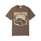 American Thunder Vintage Truck T-Shirt — "Born Loud • Built Free" Patriotic Pickup Tee