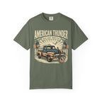 American Thunder Vintage Truck T-Shirt — "Born Loud • Built Free" Patriotic Pickup Tee