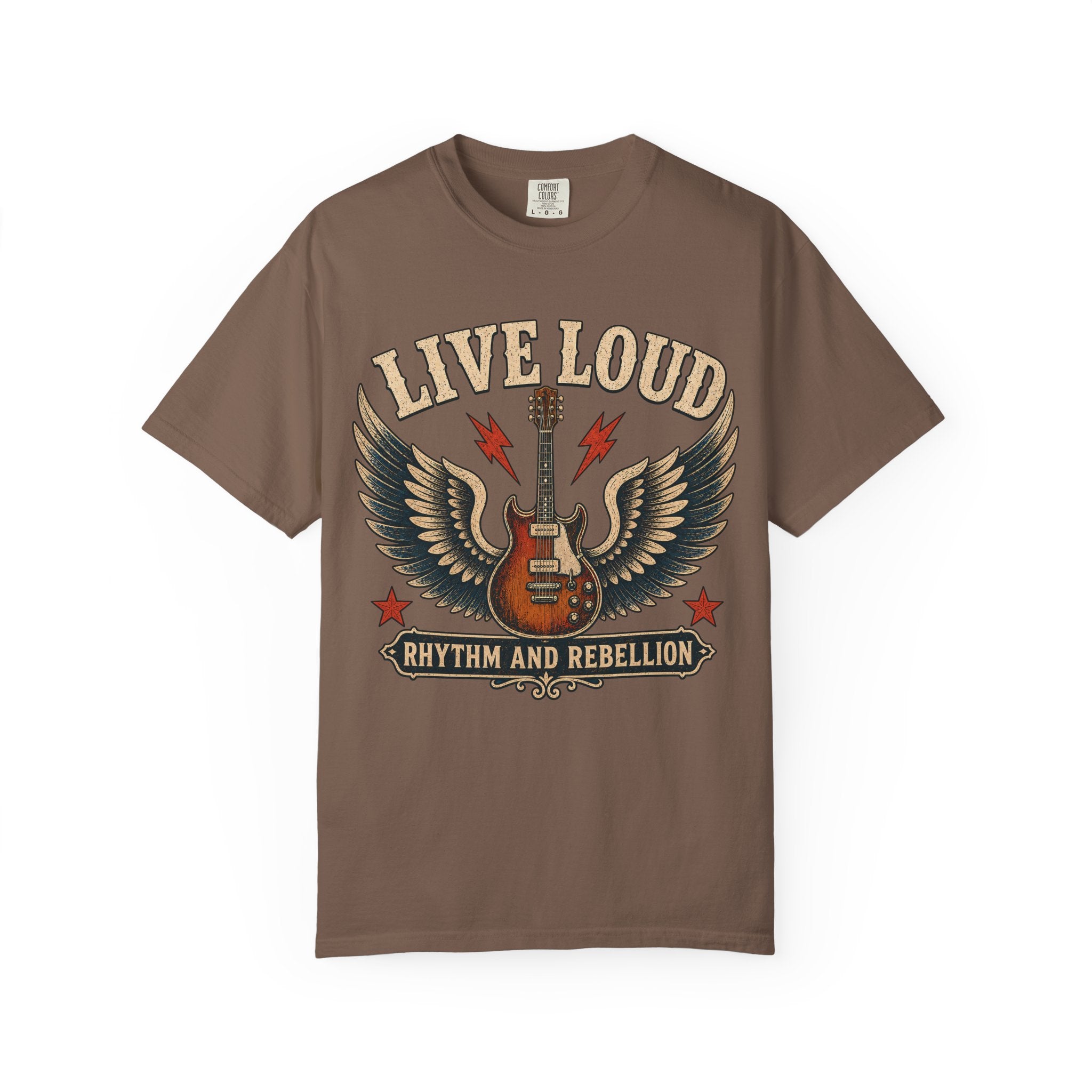 Live Loud Guitar T‑Shirt — "Live Loud: Rhythm and Rebellion" Rock Music Tee