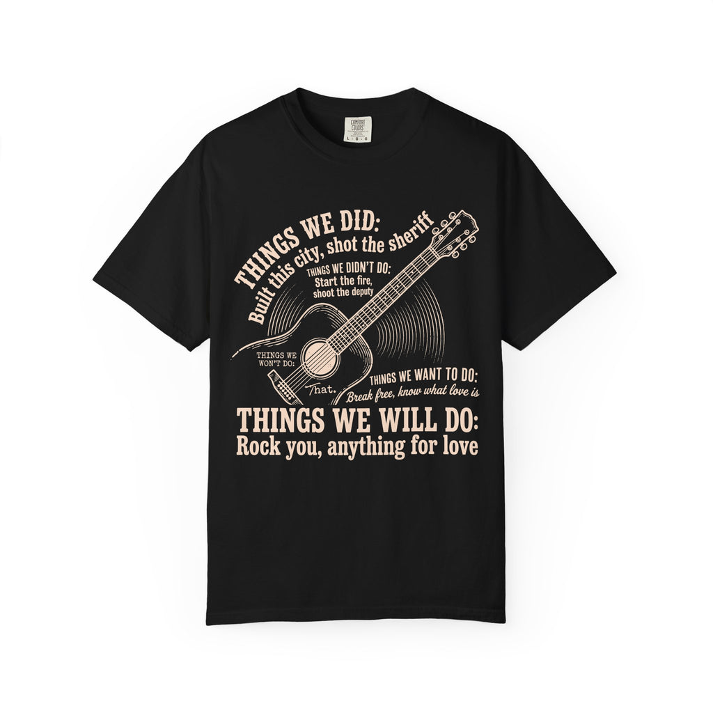 Acoustic Guitar Lyric T‑Shirt — "Things We Will Do" Vintage Music Tee