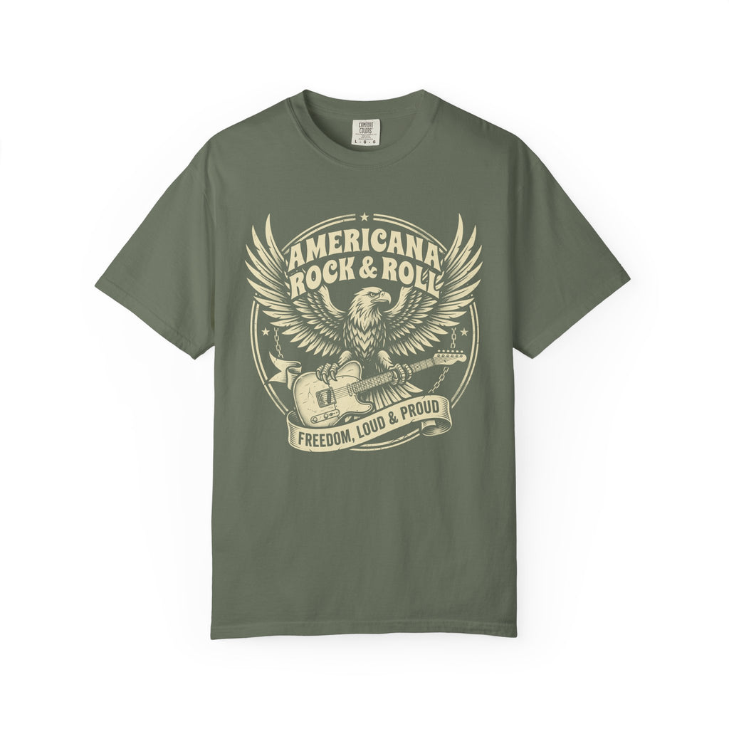 Americana Rock & Roll Eagle T-Shirt — "Freedom, Loud & Proud"