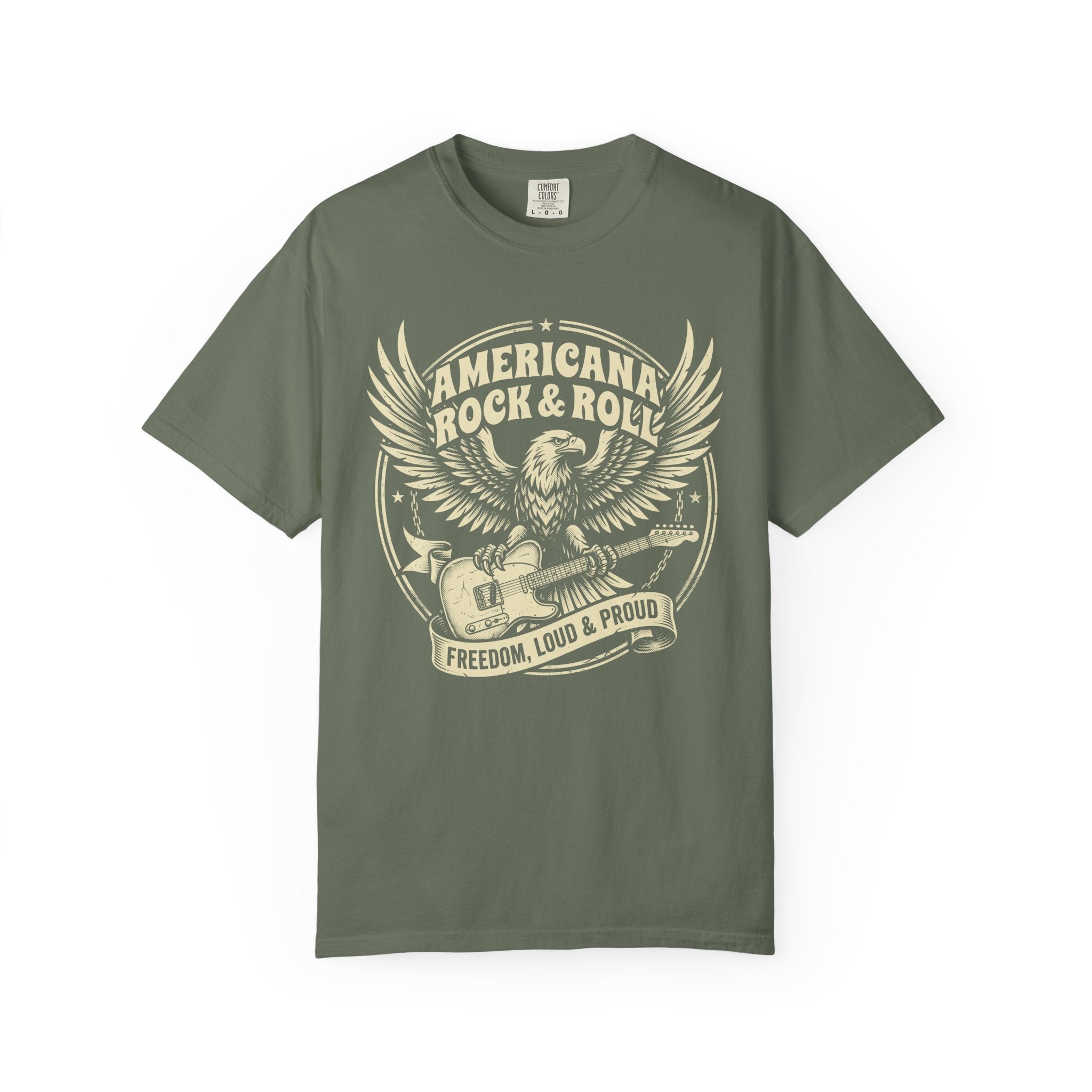 Americana Rock & Roll Eagle T-Shirt — "Freedom, Loud & Proud"