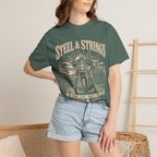 Steel & Strings Motorcycle T-Shirt — Born Loud, Built Free Vintage Biker Tee