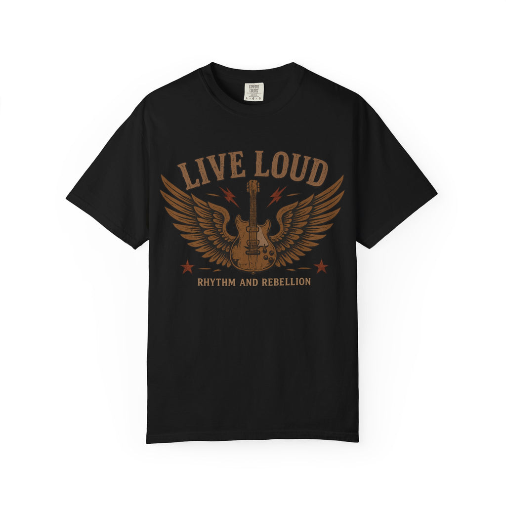 Live Loud Guitar Tee — Rhythm & Rebellion Vintage Rock T-Shirt