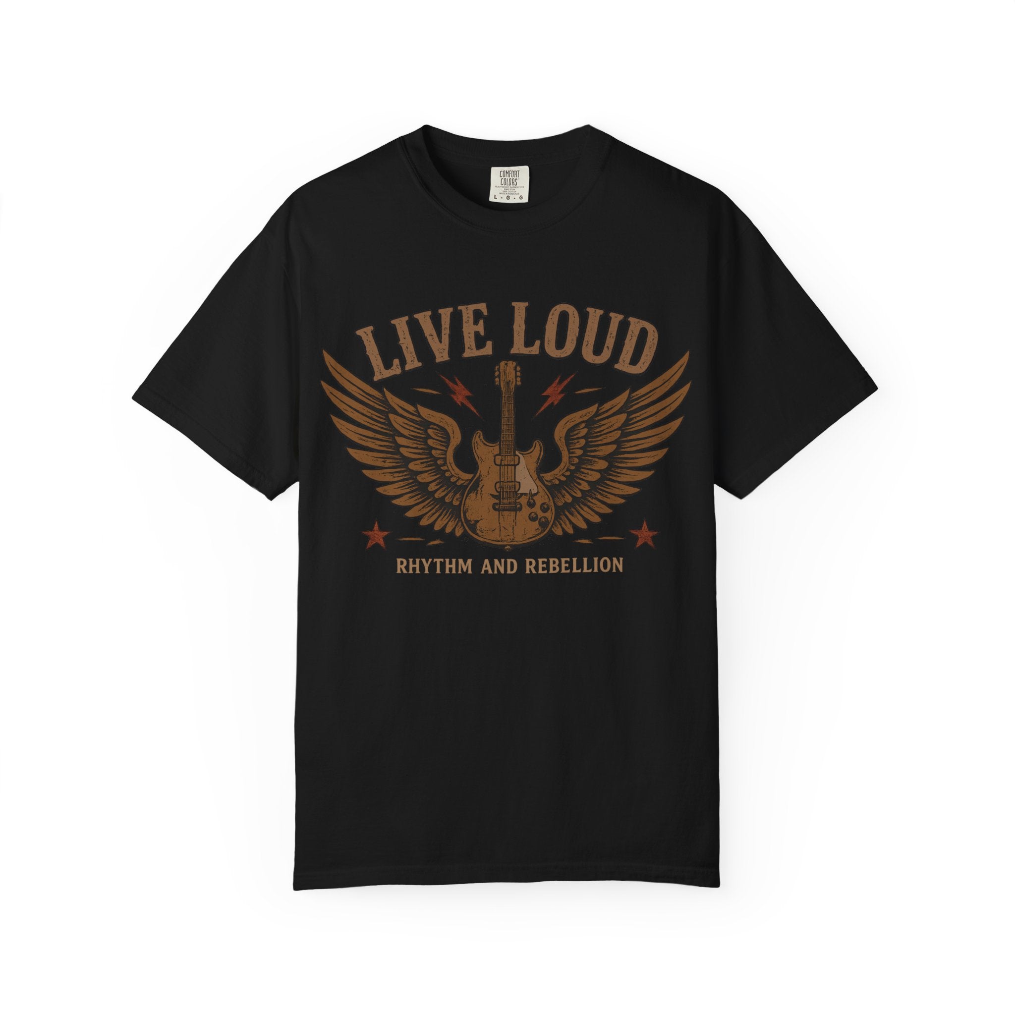 Live Loud Guitar Tee — Rhythm & Rebellion Vintage Rock T-Shirt