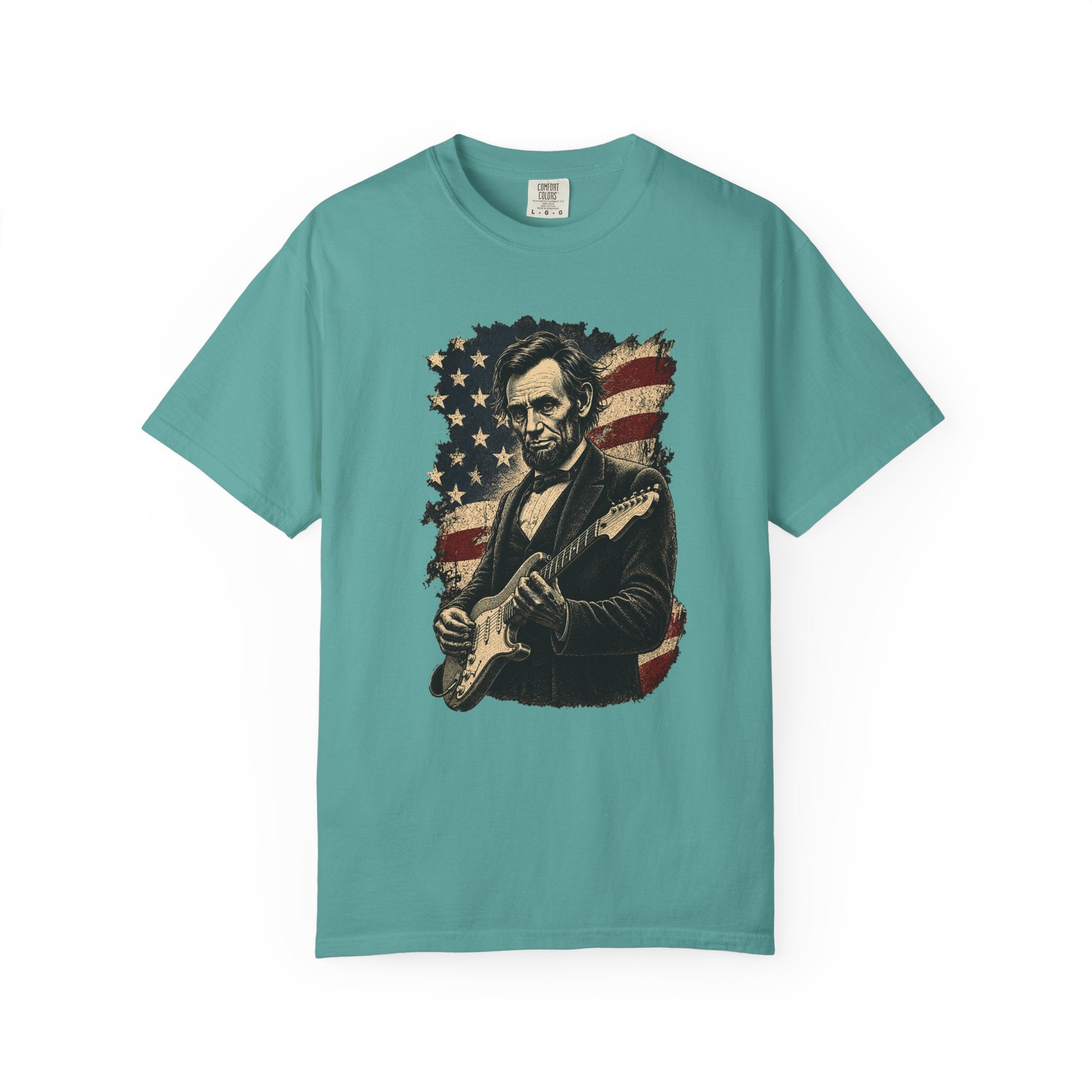 Vintage Abe Lincoln Guitar Tee — Patriotic Americana T-Shirt
