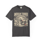 American Thunder Motorcycle T-Shirt — Born Loud, Built Free Vintage Bike Tee