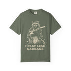 Graphic Tee — 'I Play Like Garbage' Raccoon Guitar T-Shirt