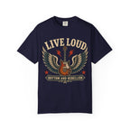 Live Loud Guitar T-Shirt — Rhythm & Rebellion Rock Tee