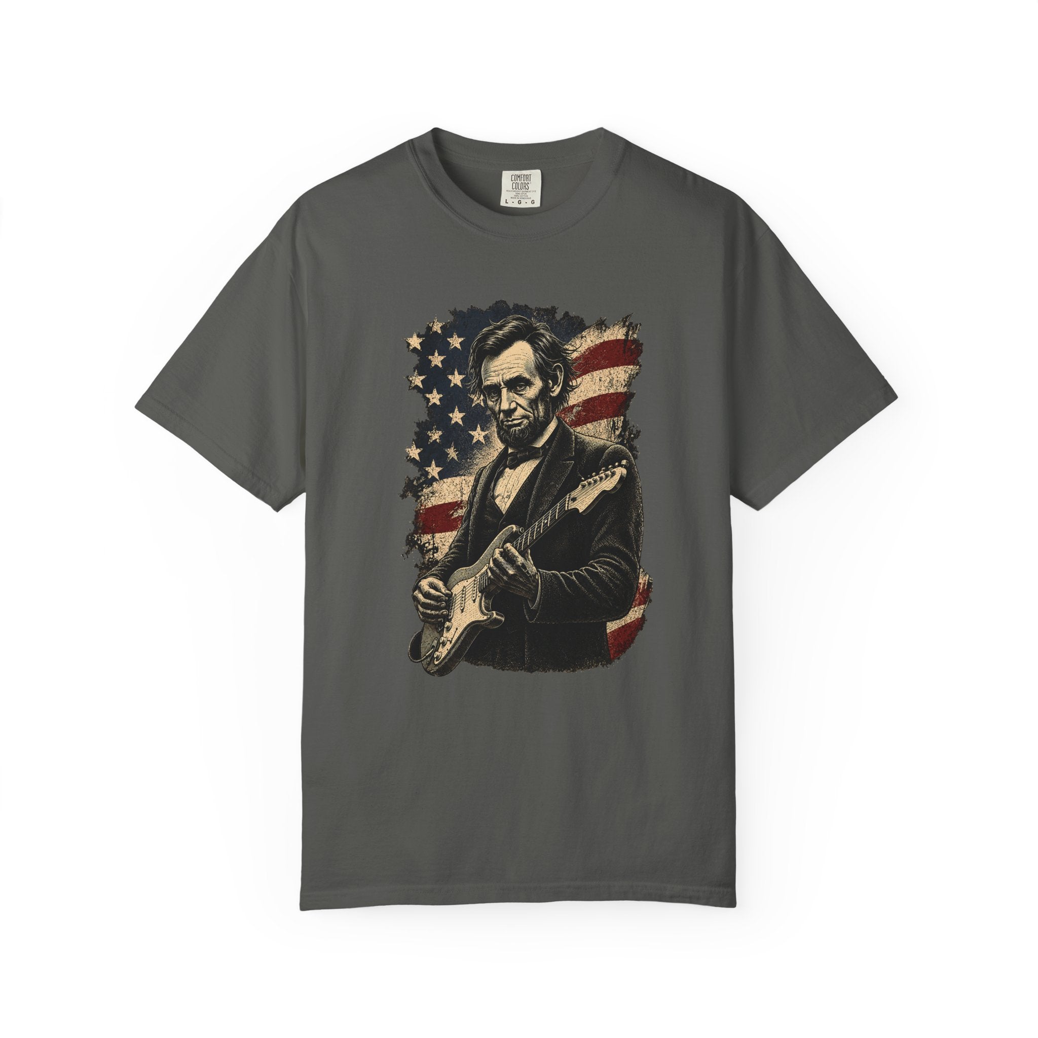Vintage Abe Lincoln Guitar Tee — Patriotic Americana T-Shirt