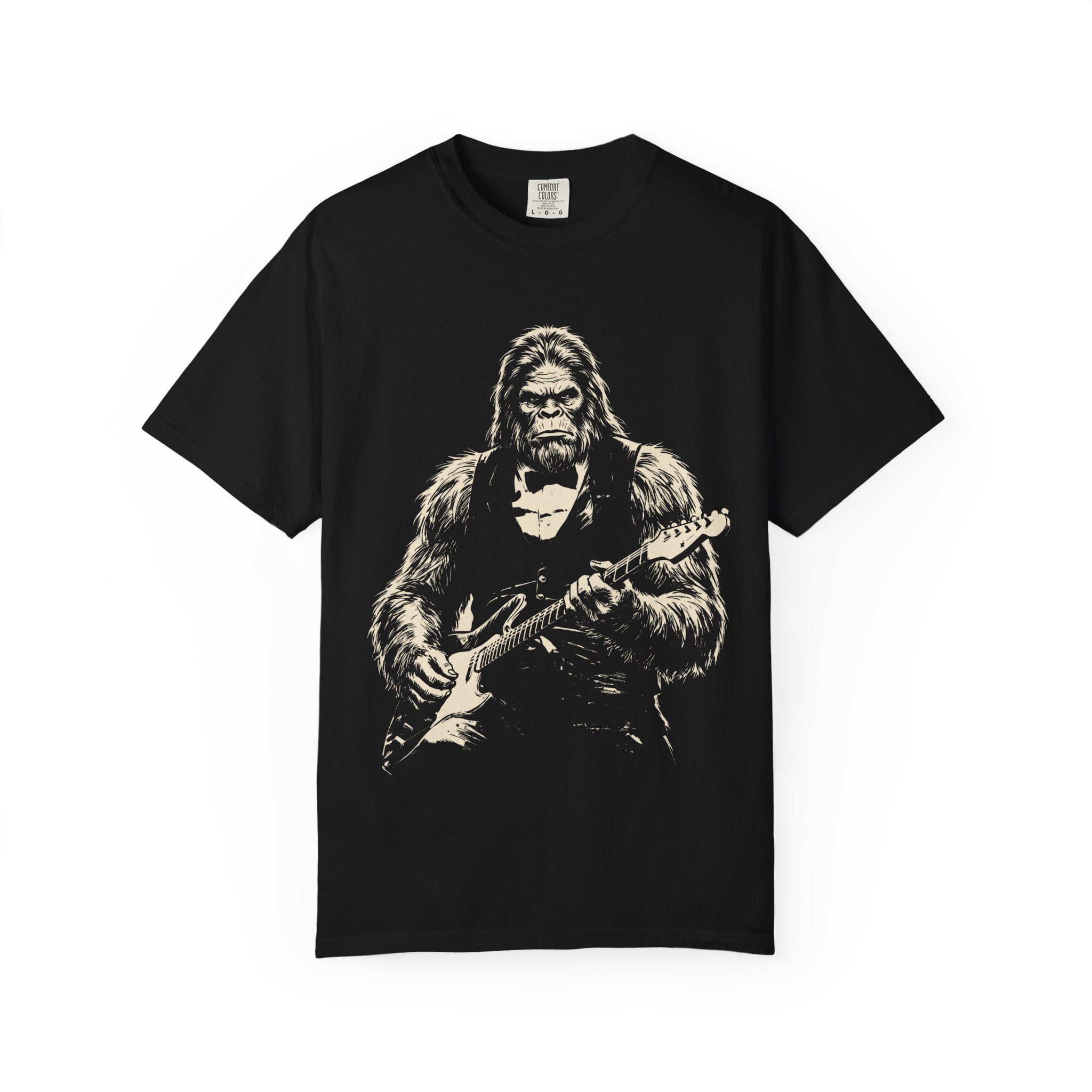 Sasquatch Guitar T-Shirt — Vintage Rock Bigfoot Graphic Tee