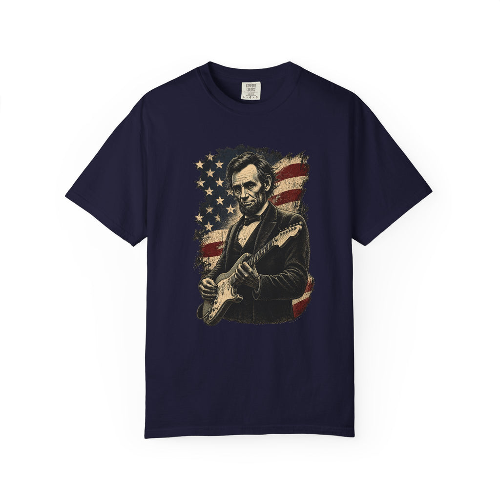 Vintage Abe Lincoln Guitar Tee — Patriotic Americana T-Shirt
