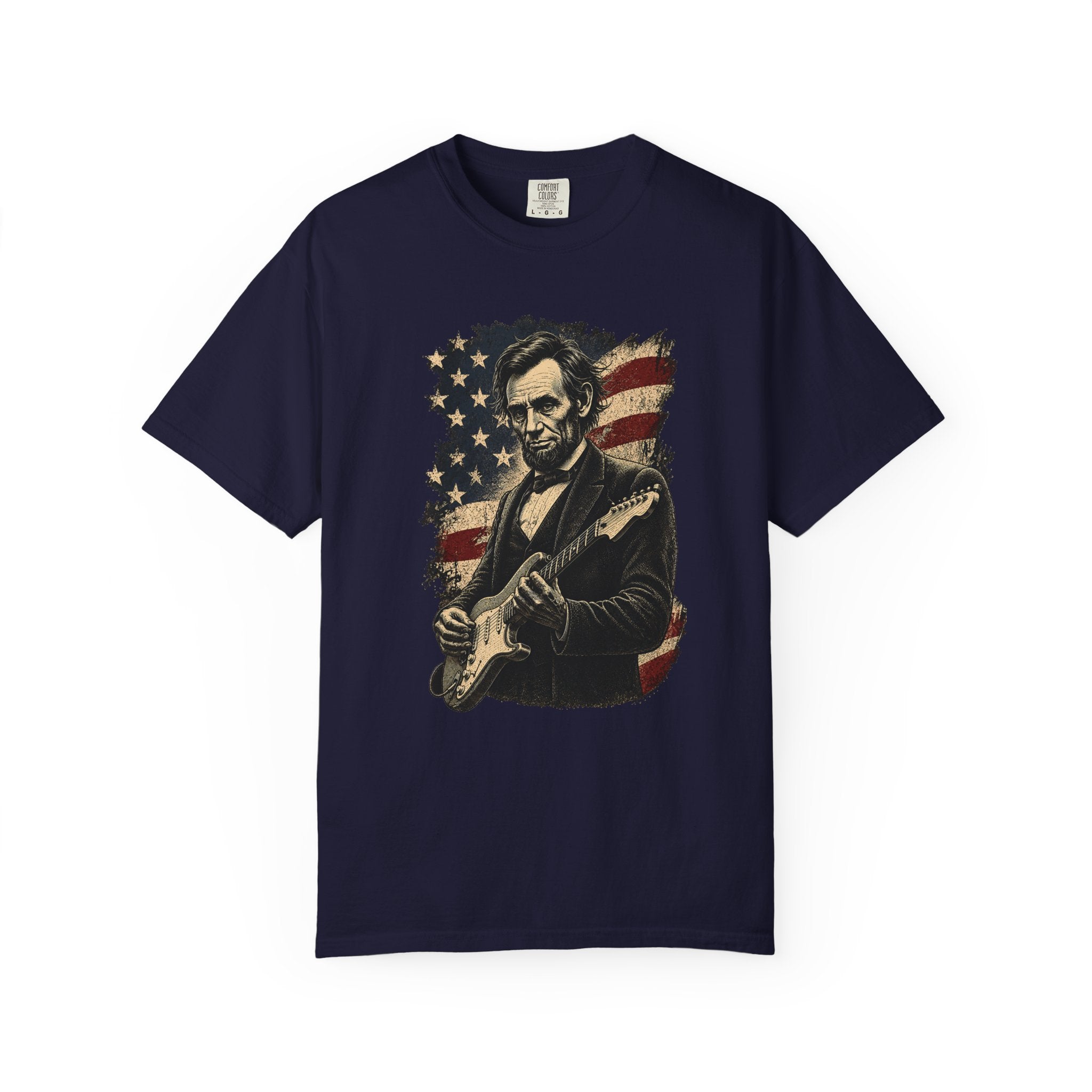 Vintage Abe Lincoln Guitar Tee — Patriotic Americana T-Shirt