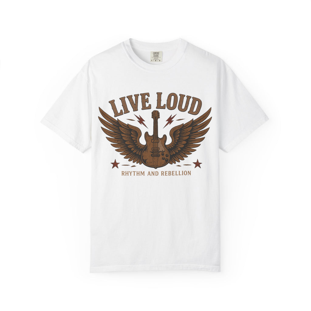 Live Loud Guitar Tee — Rhythm & Rebellion Vintage Rock T-Shirt