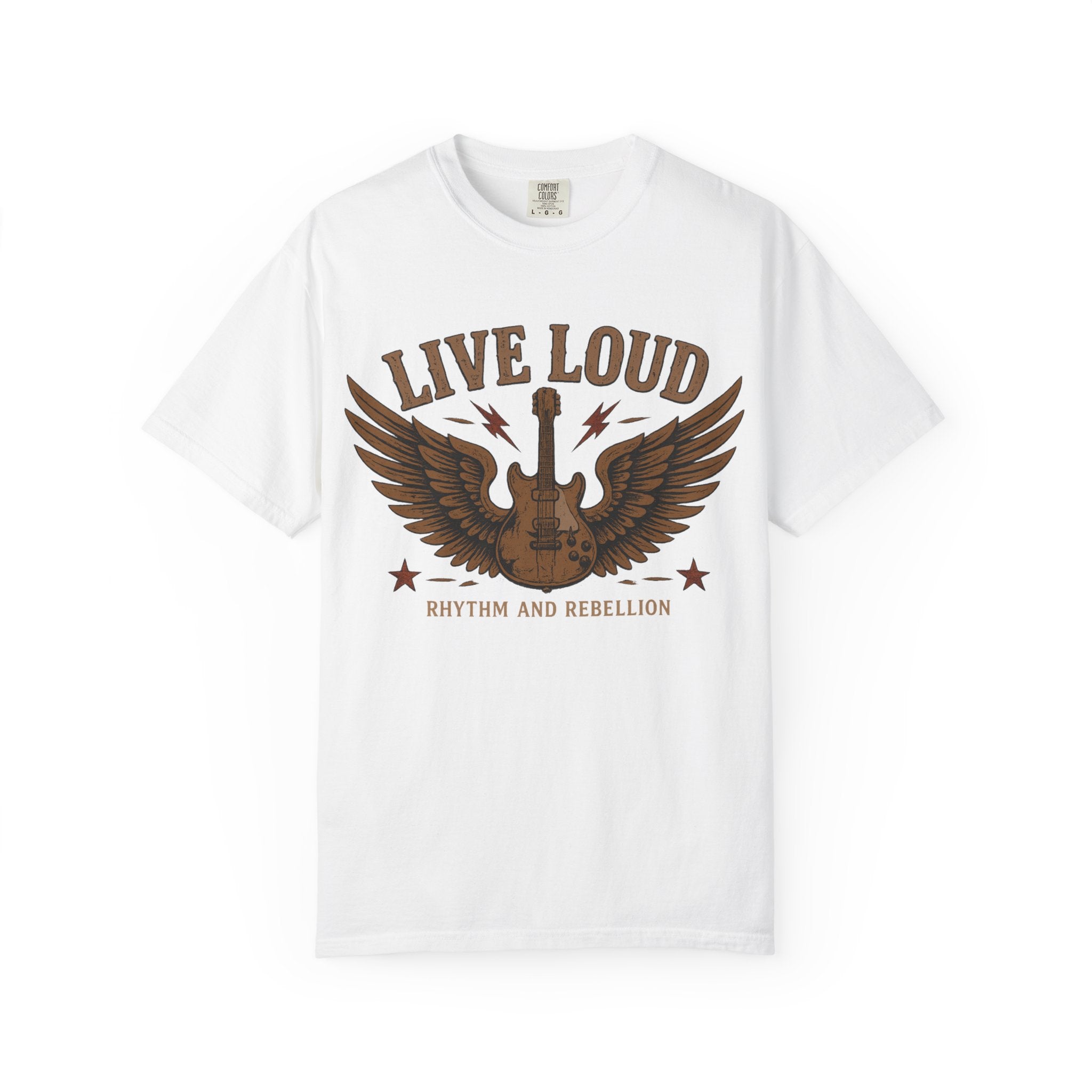Live Loud Guitar Tee — Rhythm & Rebellion Vintage Rock T-Shirt