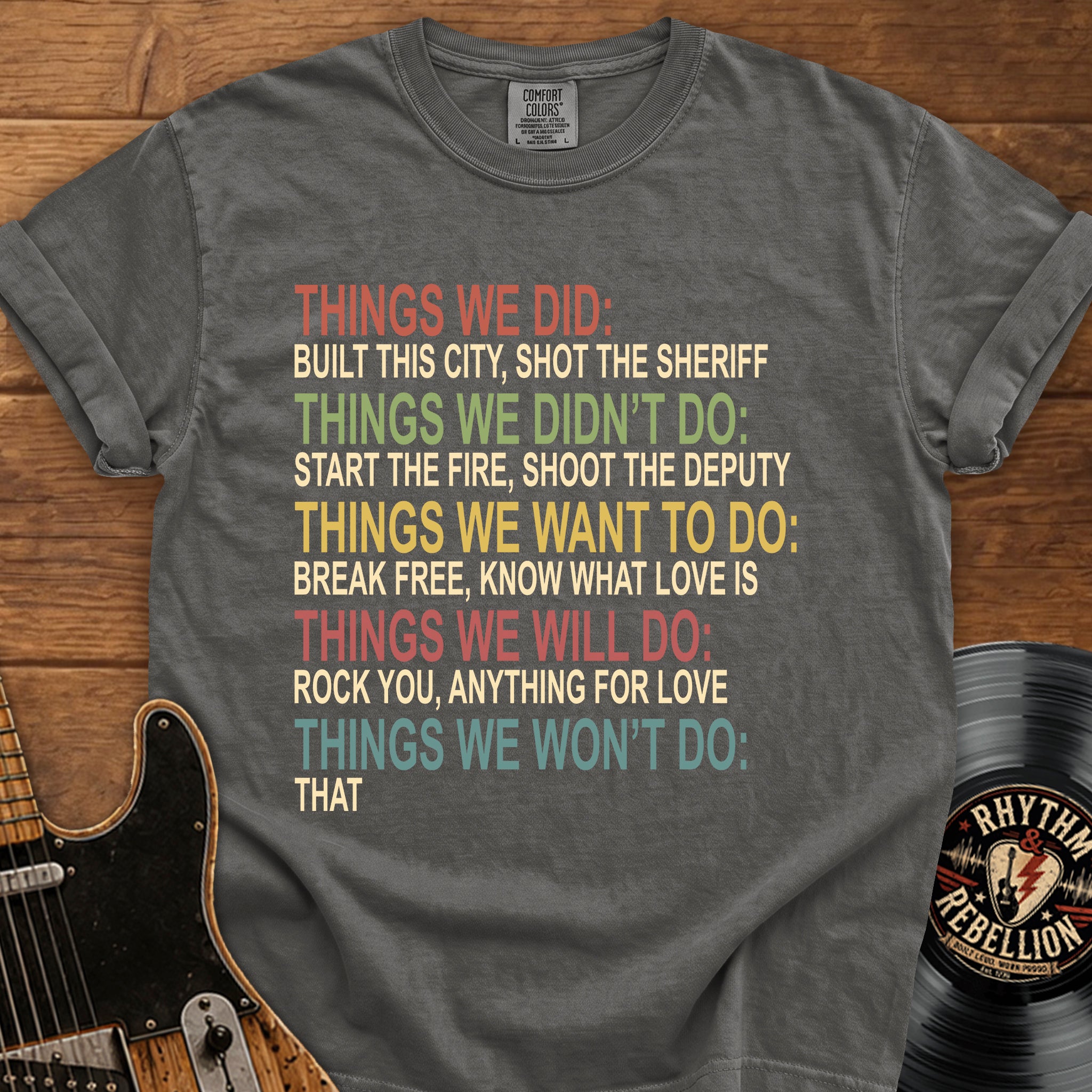 T-Shirt — 'Things We Did' Lyric Graphic Tee