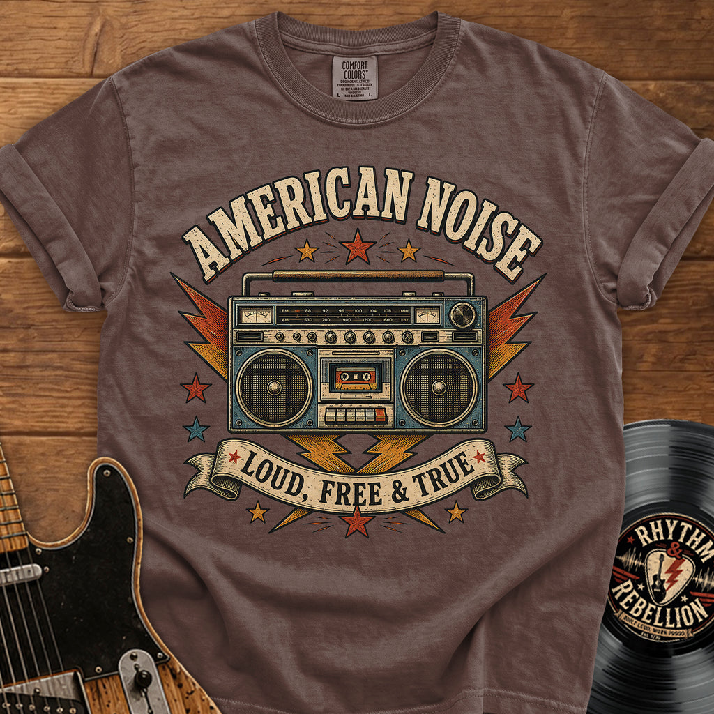 American Noise Boombox T-Shirt — Loud, Free & True Vintage Graphic Tee