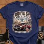 Route 66 Rock Revival T‑Shirt — Vintage Muscle Car American Highways Tee