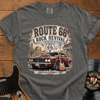 Route 66 Rock Revival T‑Shirt — Vintage Muscle Car American Highways Tee