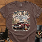 Route 66 Rock Revival T‑Shirt — Vintage Muscle Car American Highways Tee