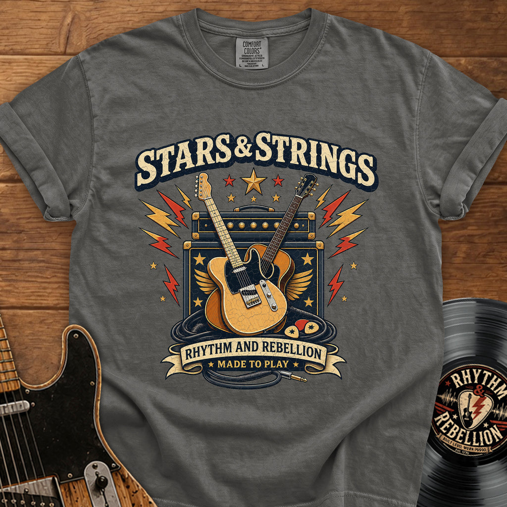 Stars & Strings Guitar T-Shirt — Rhythm and Rebellion Vintage Music Tee