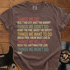 Typography Tee (Things We Did / Won't Do)