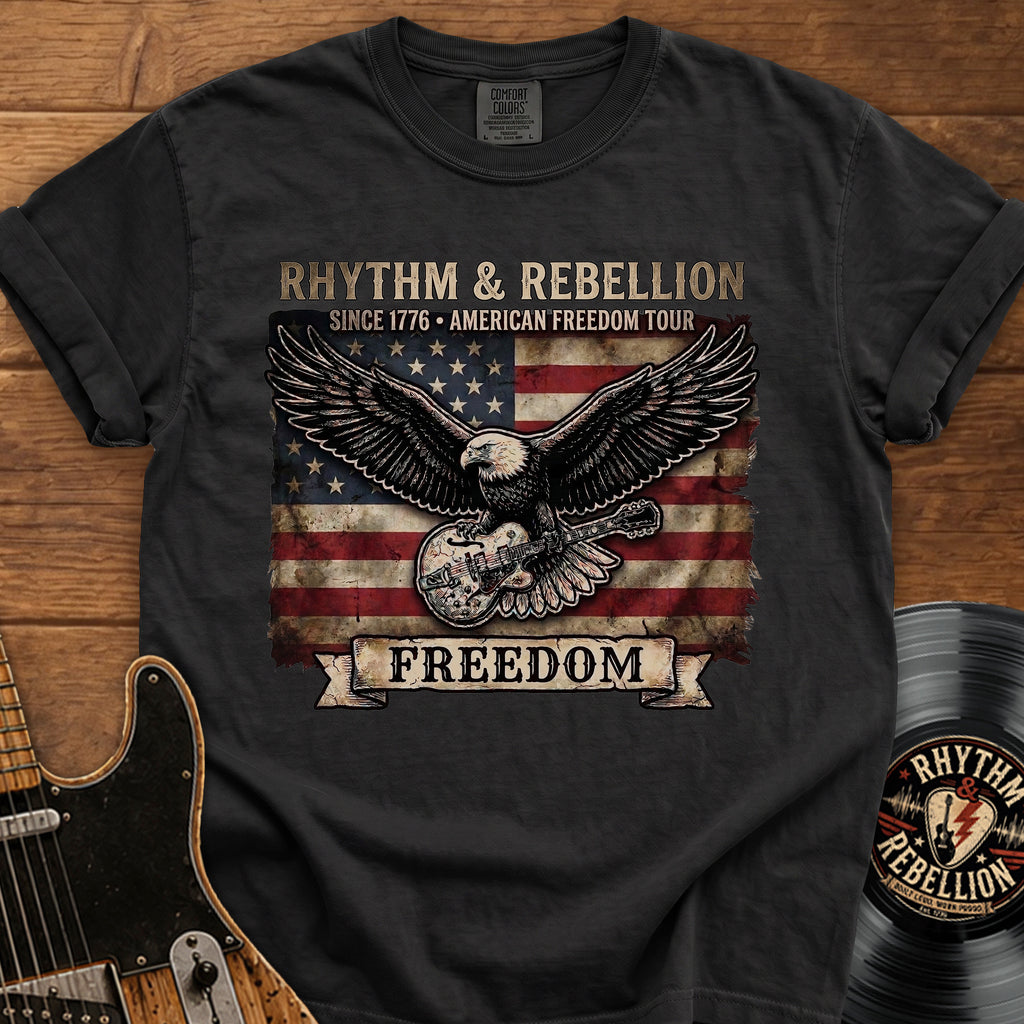 Freedom Eagle T-Shirt — Vintage American Flag Graphic