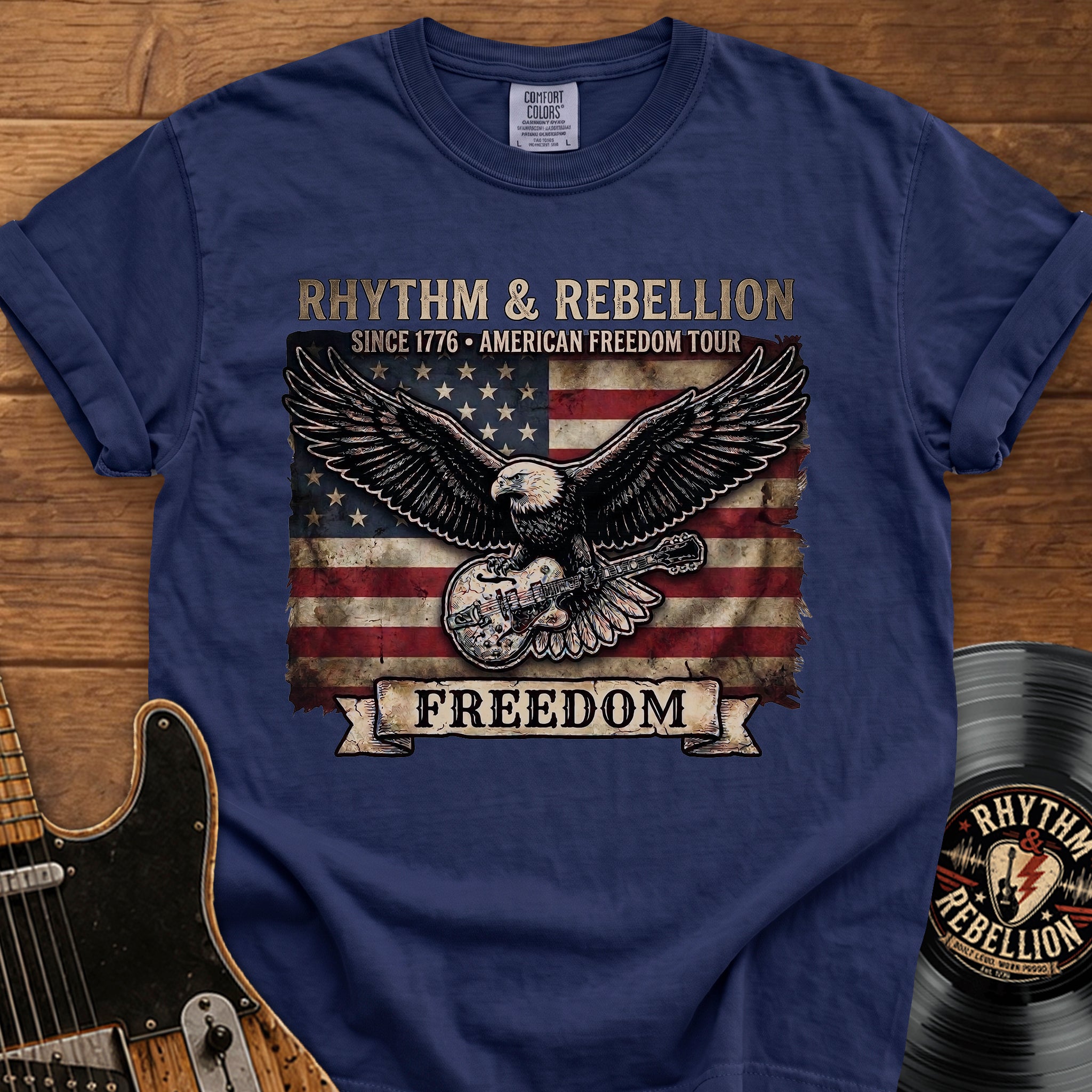 Freedom Eagle T-Shirt — Vintage American Flag Graphic