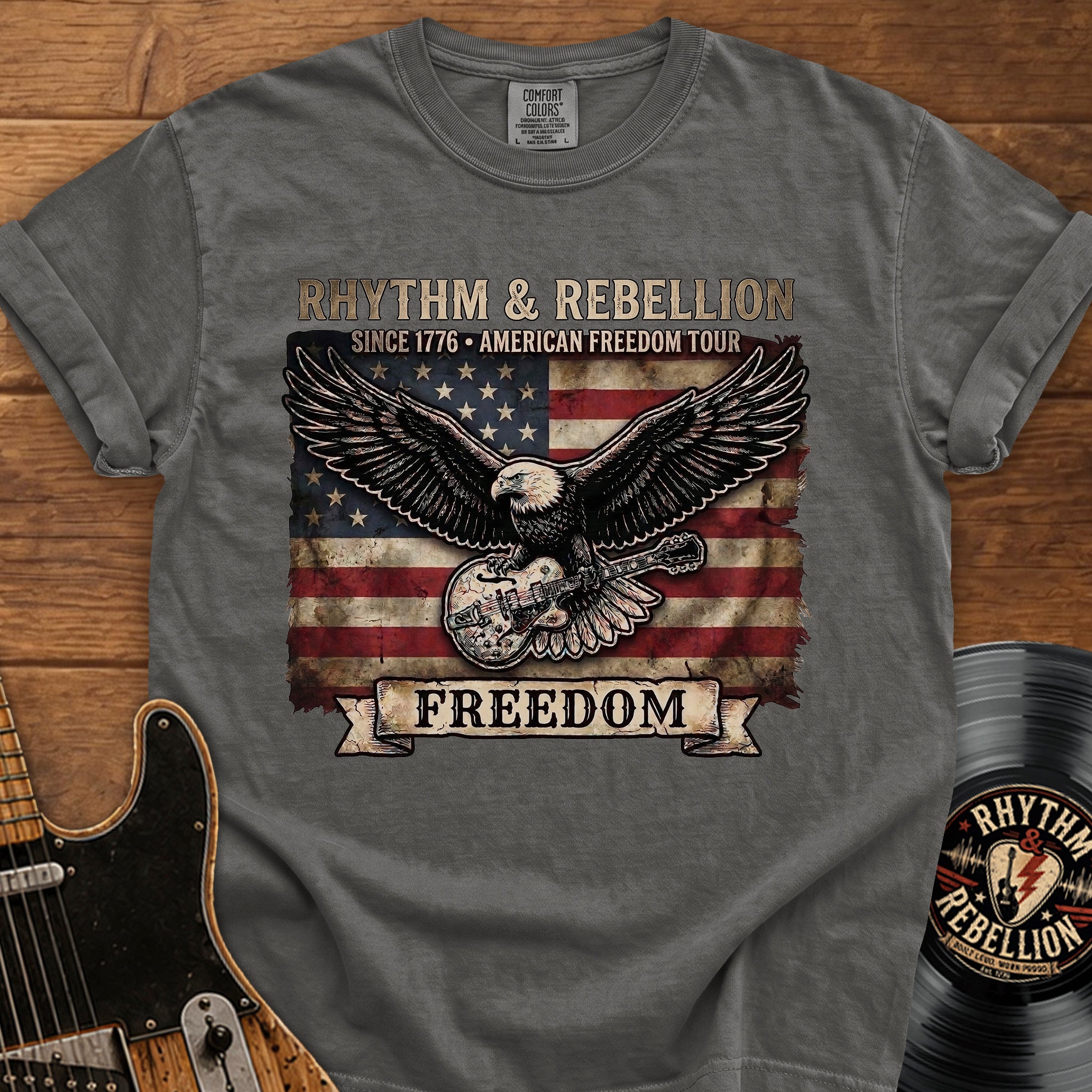 Freedom Eagle T-Shirt — Vintage American Flag Graphic