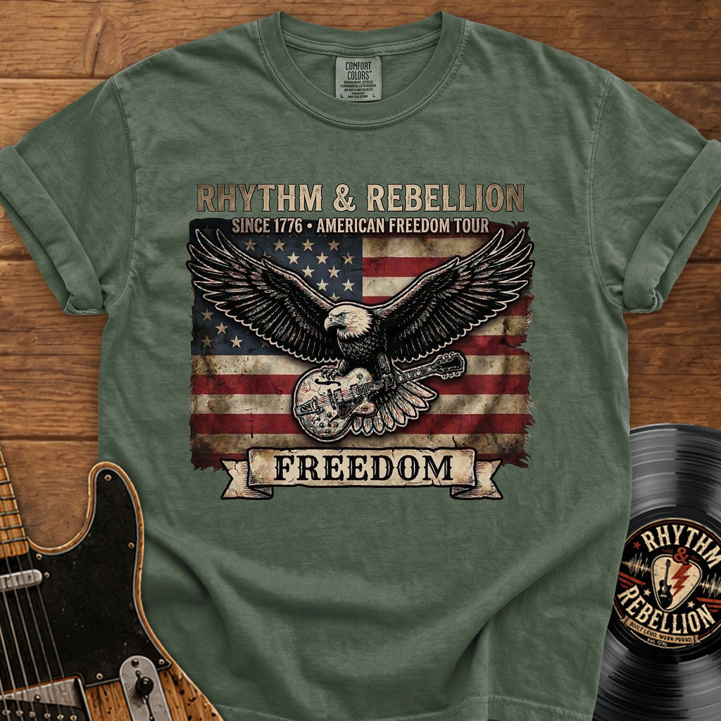 Freedom Eagle T-Shirt — Vintage American Flag Graphic