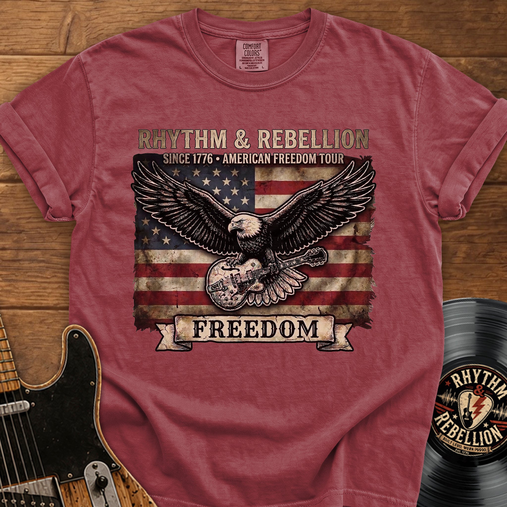 Freedom Eagle T-Shirt — Vintage American Flag Graphic
