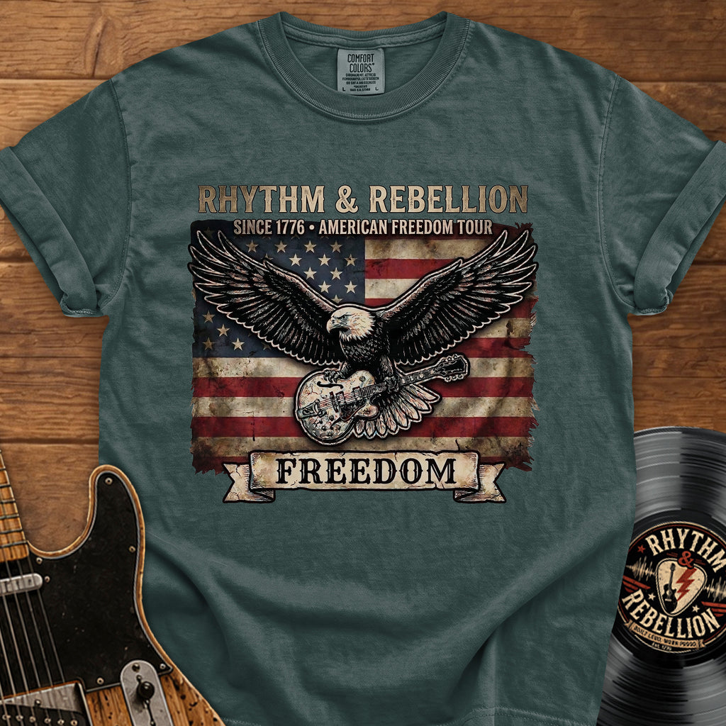 Freedom Eagle T-Shirt — Vintage American Flag Graphic