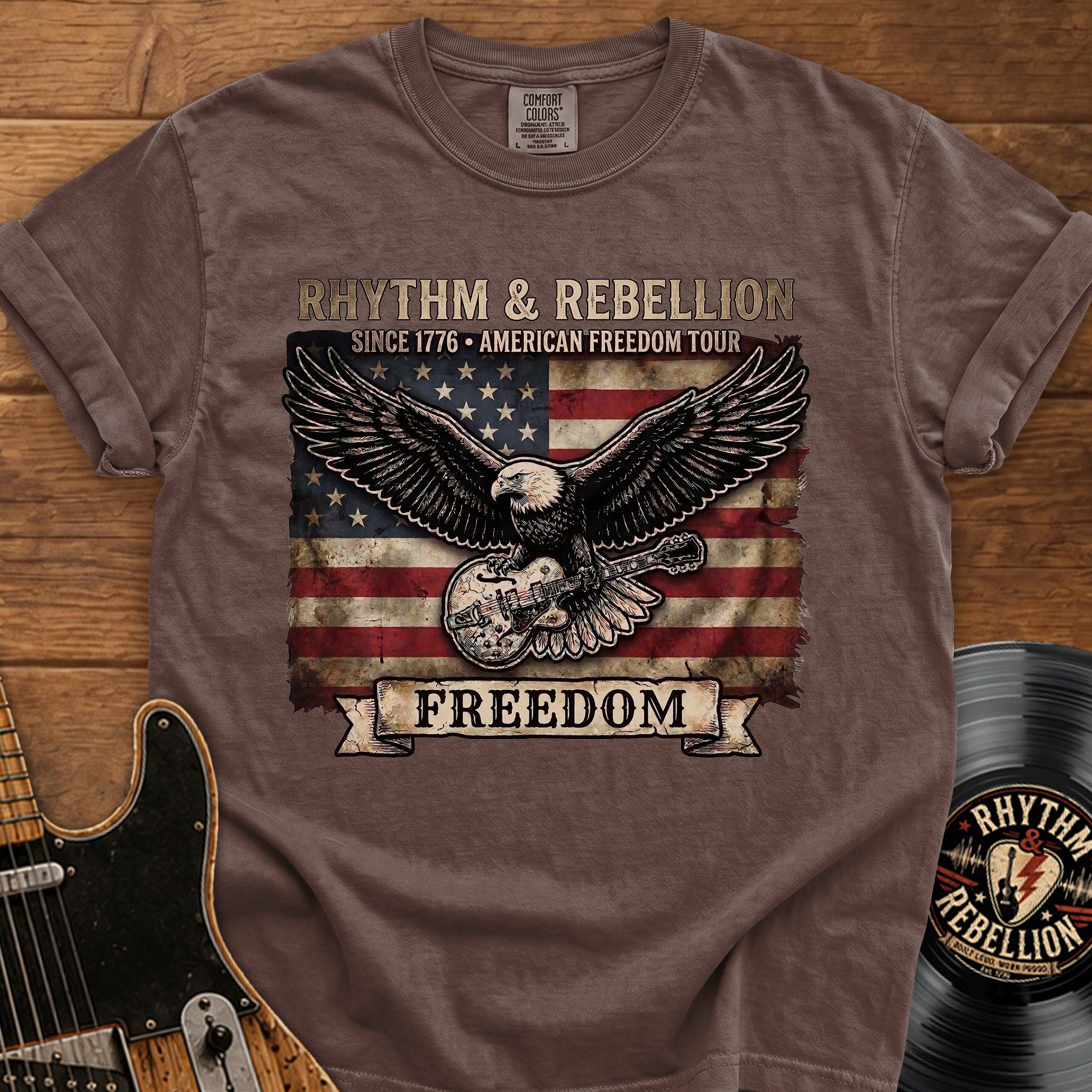 Freedom Eagle T-Shirt — Vintage American Flag Graphic