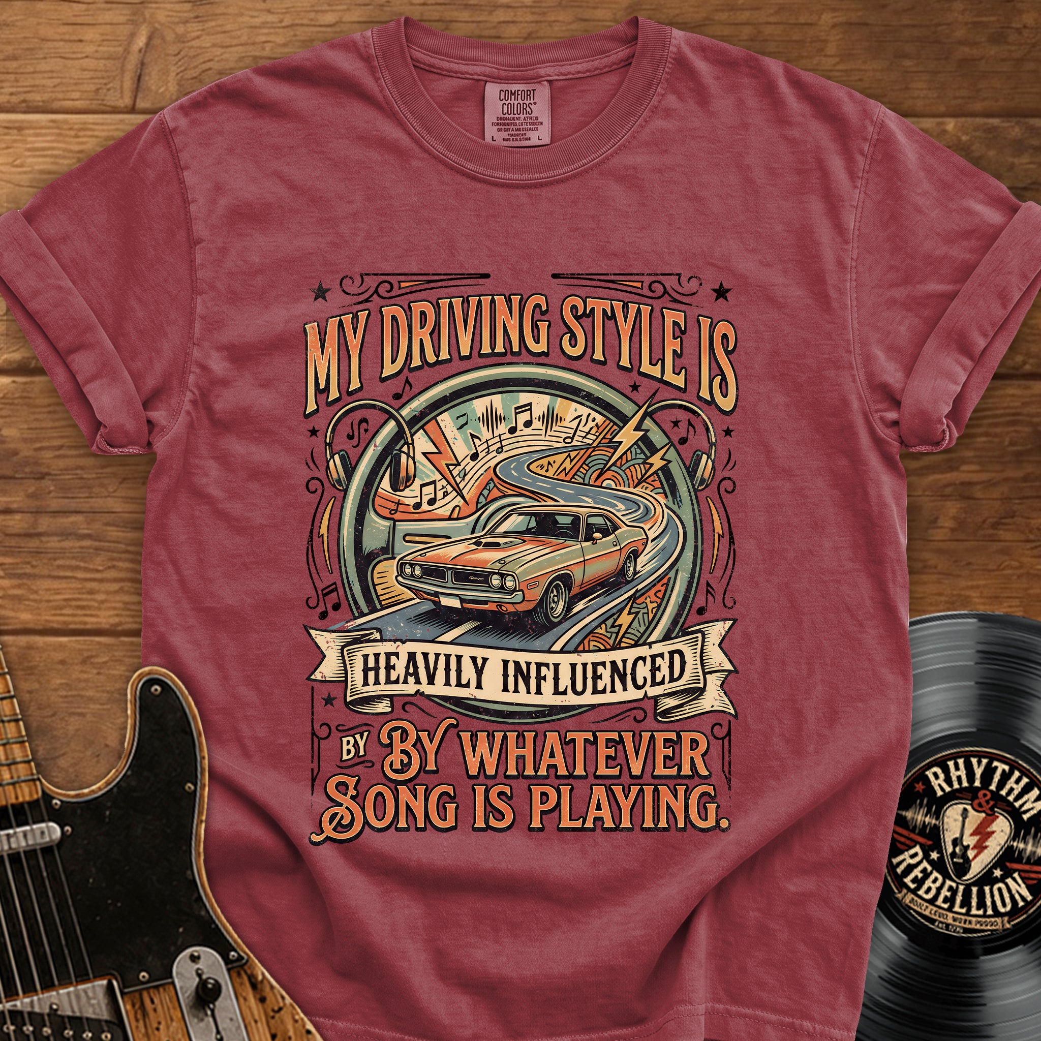 Driving Music Graphic Tee — "My Driving Style Is Heavily Influenced By Whatever Song Is Playing"