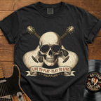 Guitar Skull T-Shirt — "Live to Play, Play to Live" Rock Music Tee