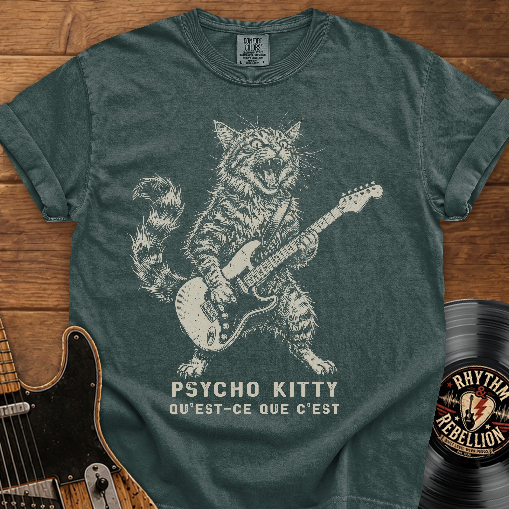 Psycho Kitty Guitar Tee