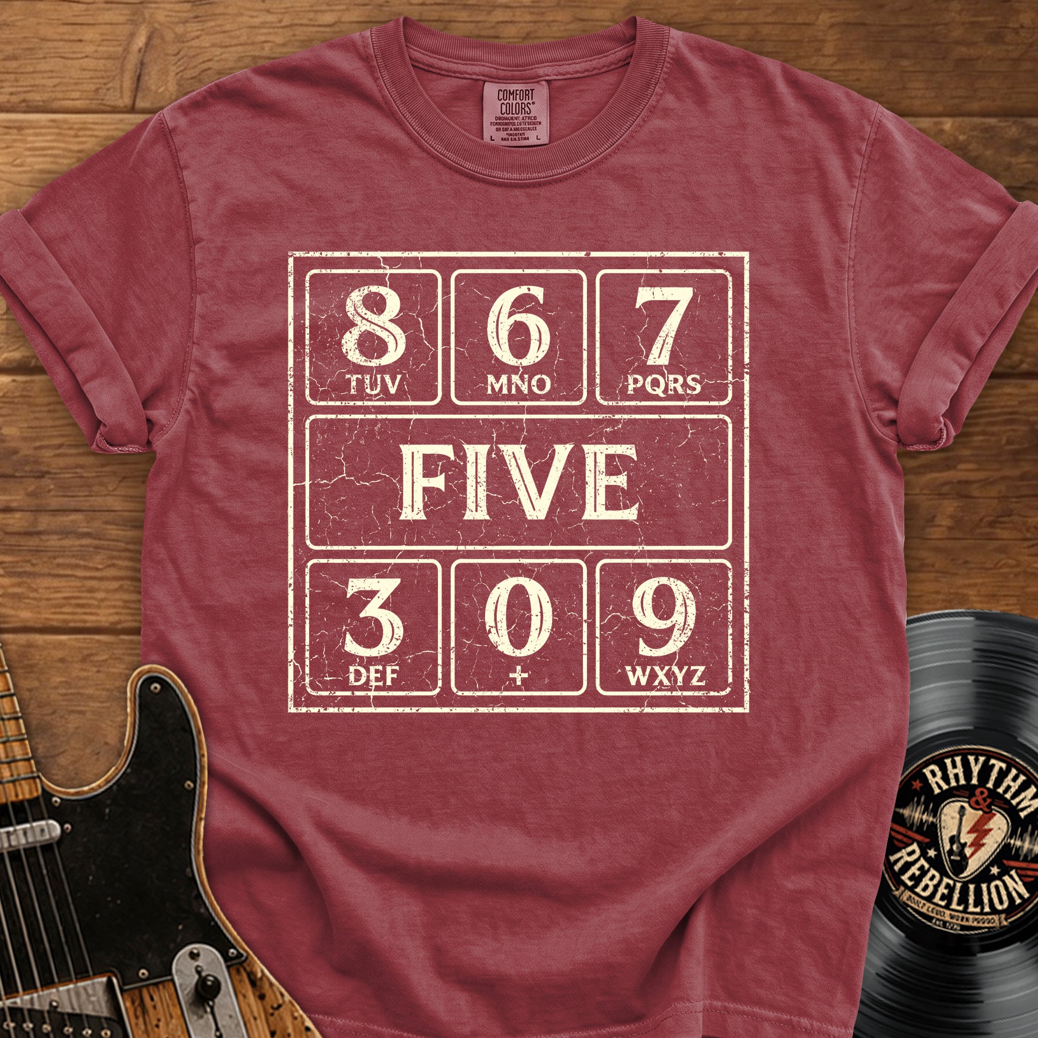 Vintage Telephone '867 FIVE' Graphic T-Shirt