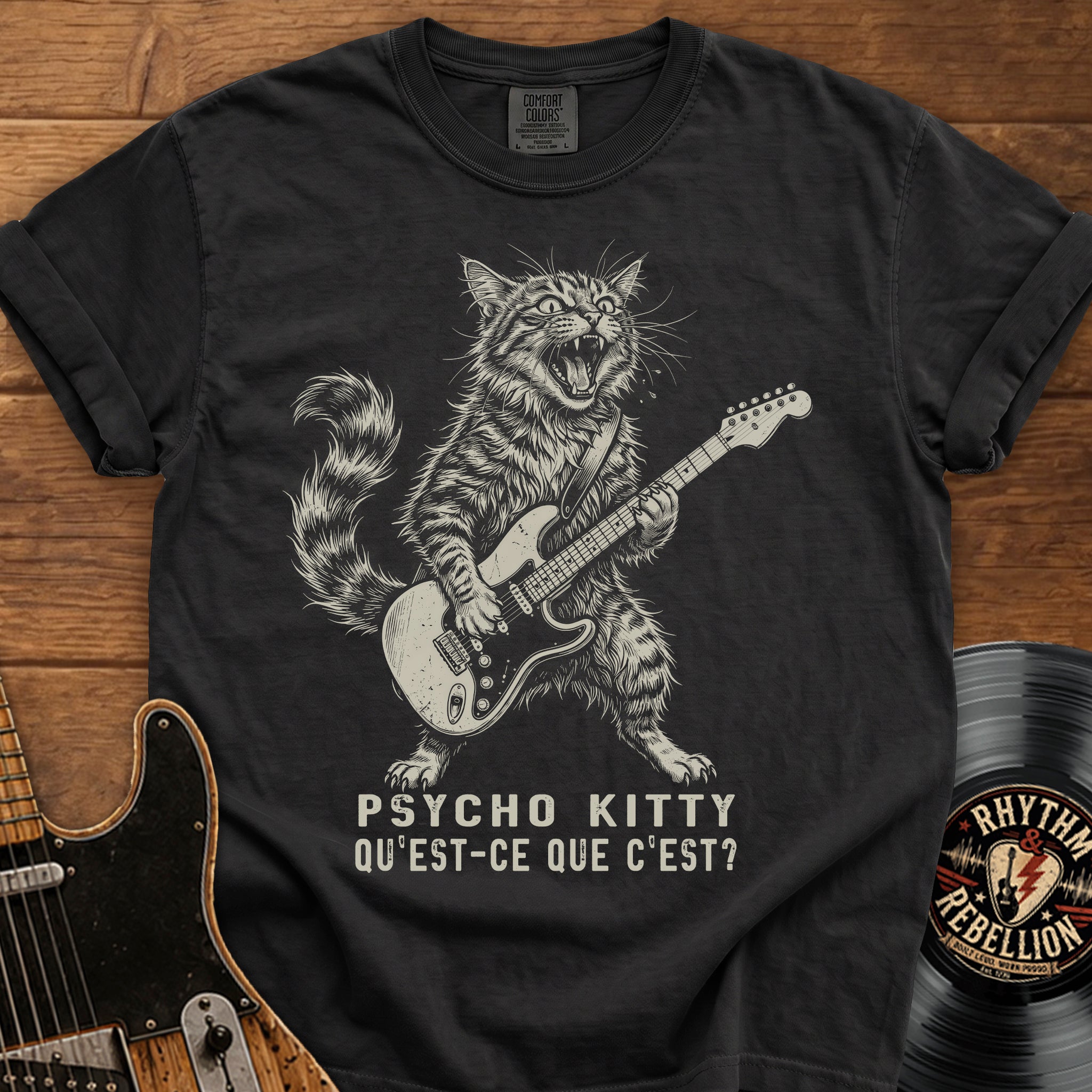 Psycho Kitty Guitar Tee