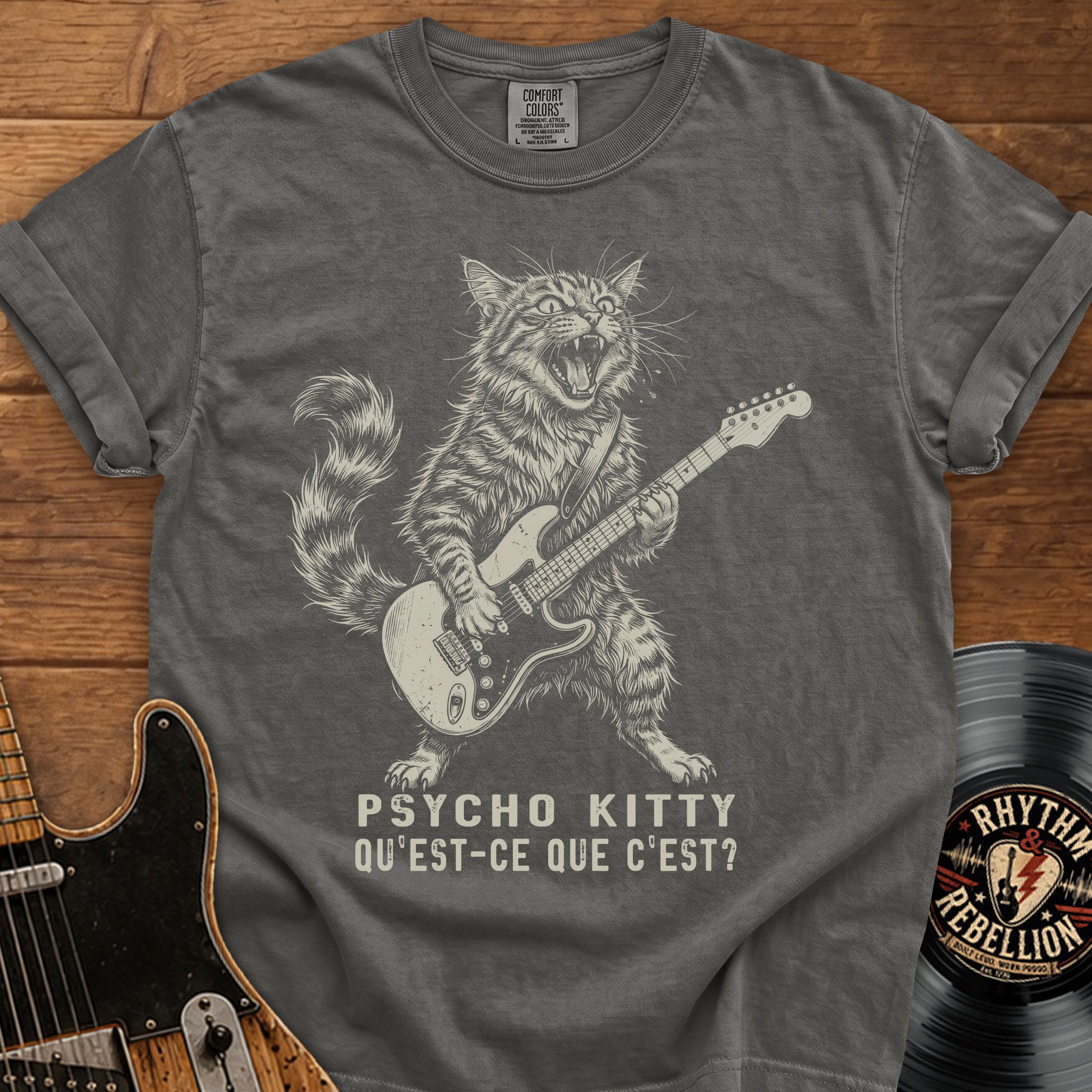 Psycho Kitty Guitar Tee